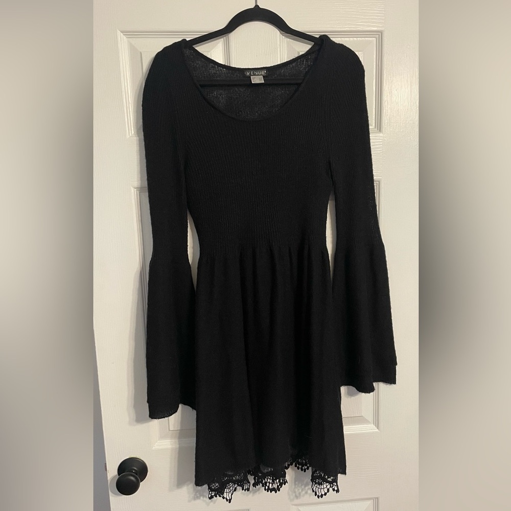 Venus black sweater dress